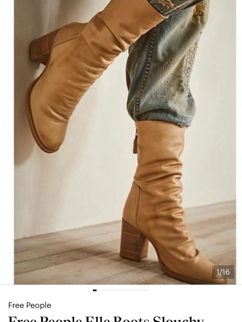 Free People Slouchy Knee Boots in Camel Tan Size 9